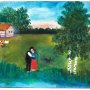 Неонила Величко. Встреча. VI. 2016 г.. Оргалит, масло. 28,7х35. МОК/ Традиция
