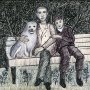 Блинов Г.В. На даче с сыном и Котей. 2009 г.